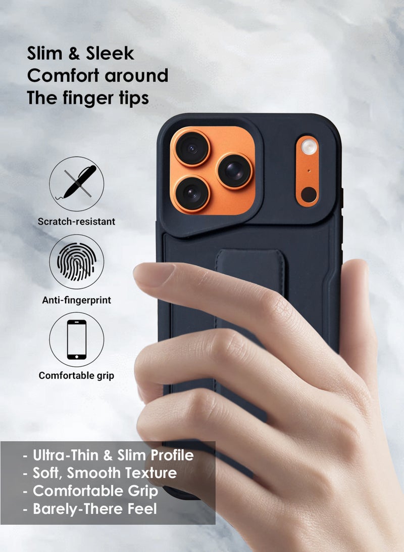 Apple iPhone 17 Pro Max Hand Grip Case Cover - Magnetic Hand Grip Holder & Kickstand Case For Apple iPhone 17 Pro Max - Strong Grip for Magnetic Car Holder, Stylish Silicone Case & Functional, Ultimate Convenience & Hands-Free Viewing - Black - Image 5